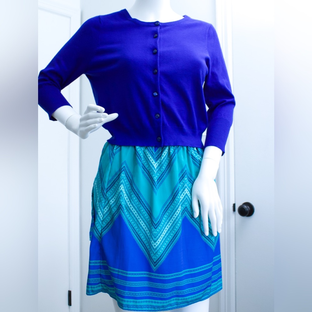 Cyrus Vibrant Blue Button-Up 3/4 Sleeve Cardigan Soft Women’s Top Size Small - Picture 5 of 11